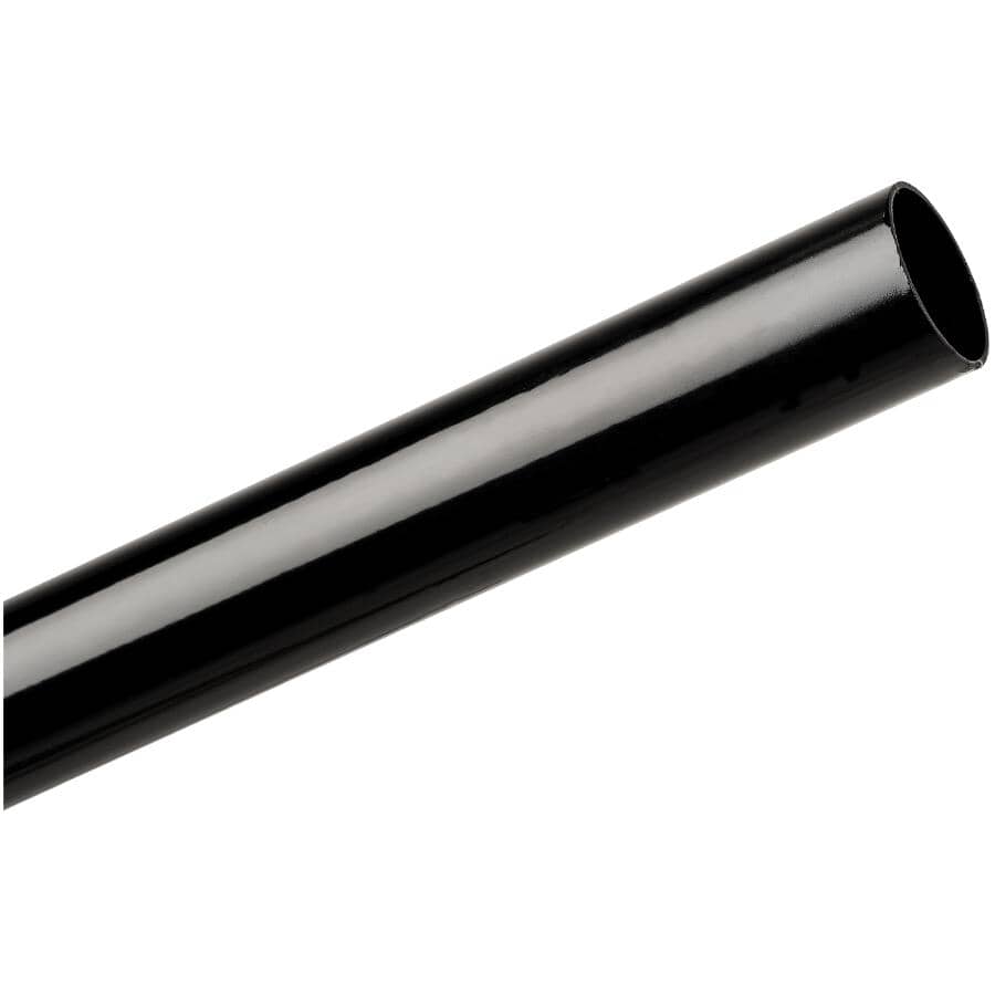 1-1/4" x 10-1/4' Black Top Fence Rail - with Swagged End