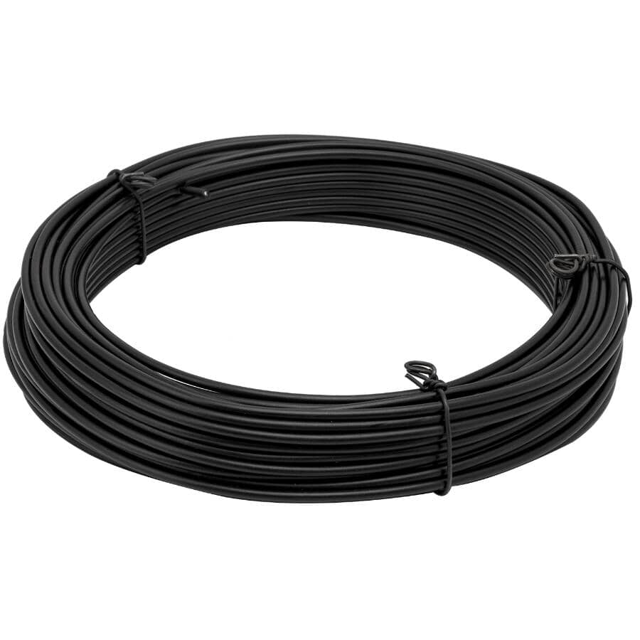 100' Black Vinyl Bottom Wire - 9 Gauge