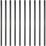 36" Round Black Steel Balusters with Connectors - 10 Pack