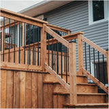 36" Round Black Steel Balusters with Connectors - 10 Pack