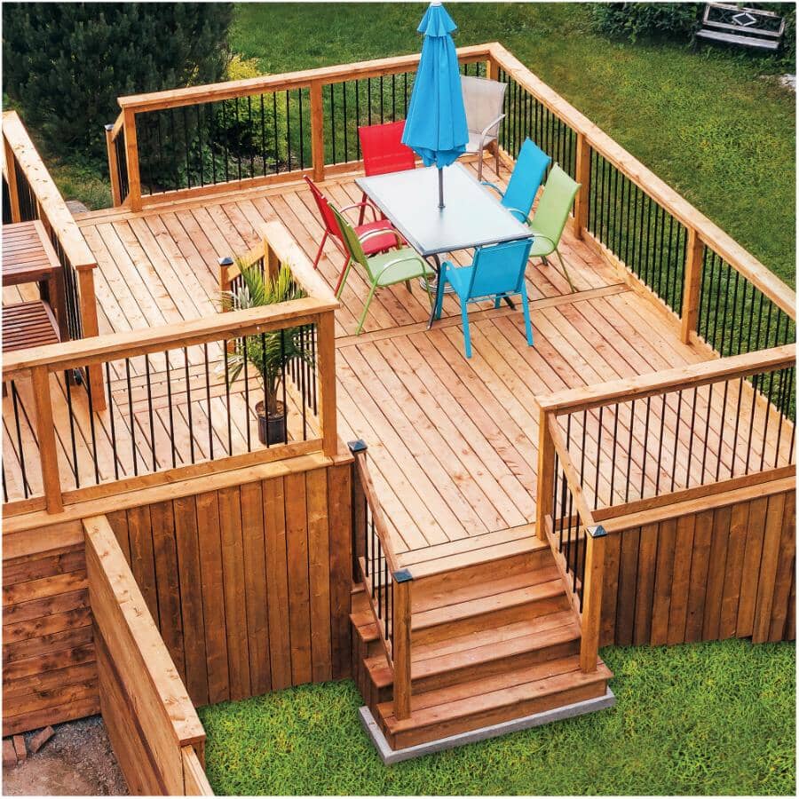 36" Round Black Steel Balusters with Connectors - 10 Pack