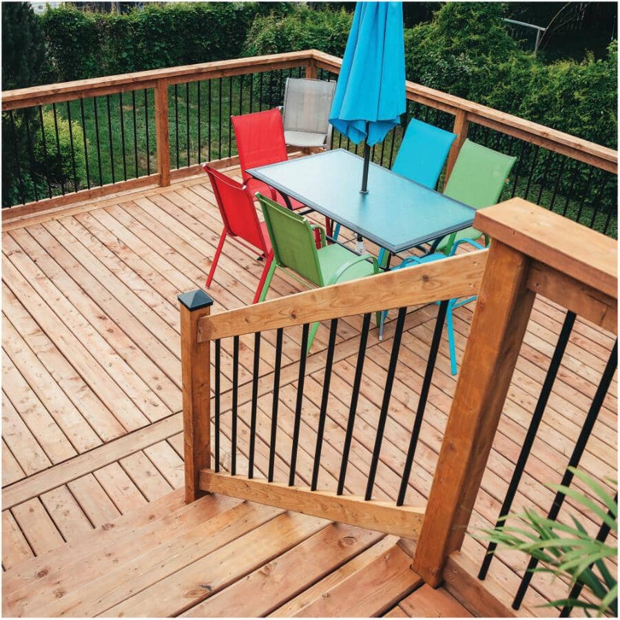 36" Round Black Steel Balusters with Connectors - 10 Pack