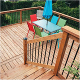 36" Round Black Steel Balusters with Connectors - 10 Pack