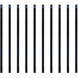 38" Rectangular Black Steel Balusters - 10 Pack