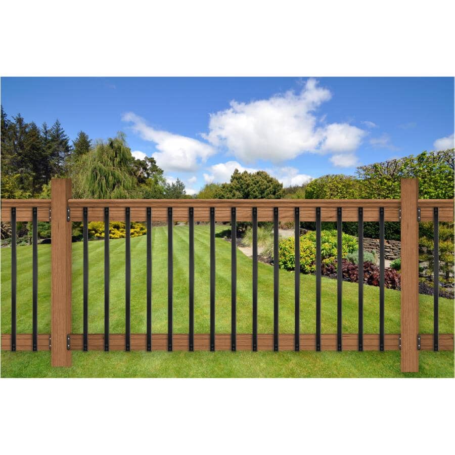 38" Rectangular Black Steel Balusters - 10 Pack