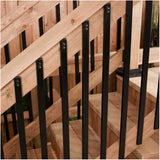 38" Rectangular Black Steel Balusters - 10 Pack