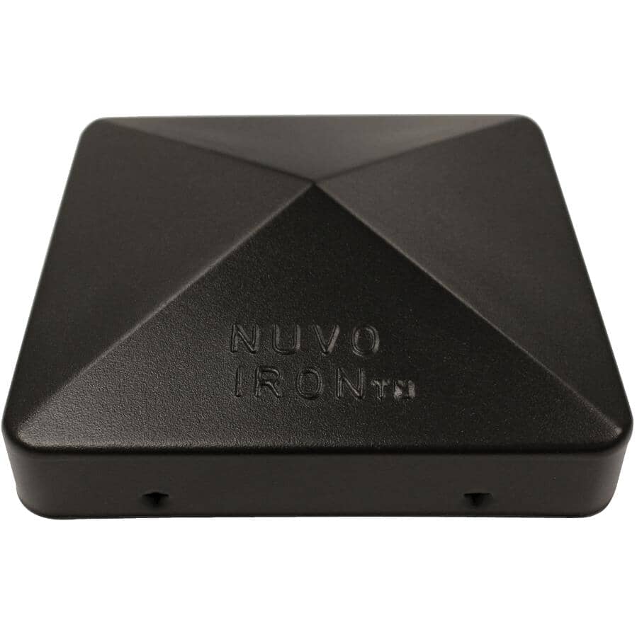 5" x 5" Black Eazy Cap Steel Fence Post Cap