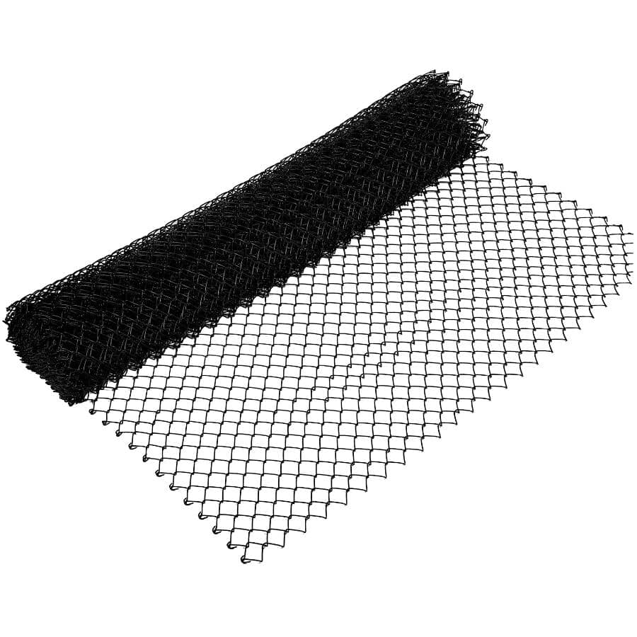 5' x 50' Black Vinyl Link Fence - with 1.5" Squares, 11 Gauge