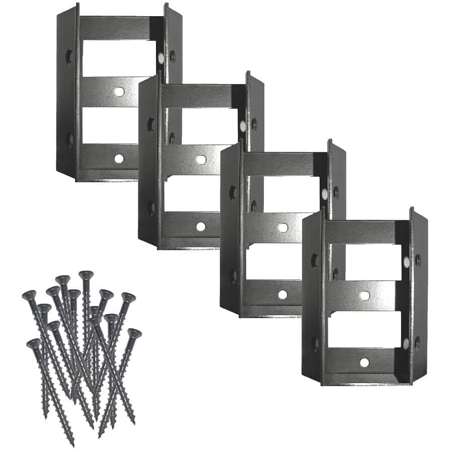 Stair & Deck Rail Connectors - Black, 4 Pack