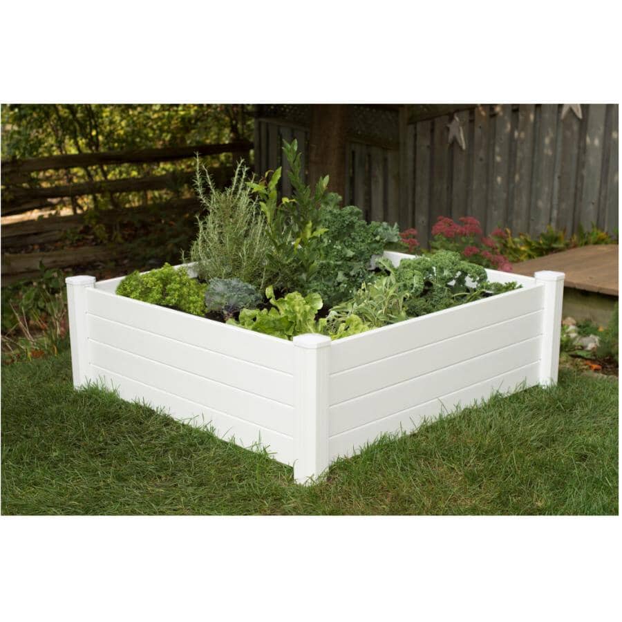 48" x 48" x 15" Premium Raised Garden Bed - White