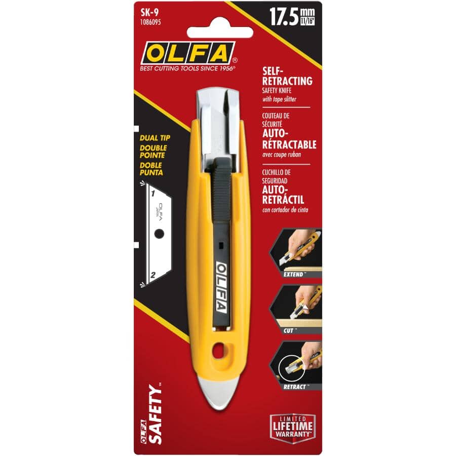 Self Retracting Utility Knife - with Tape Slitter