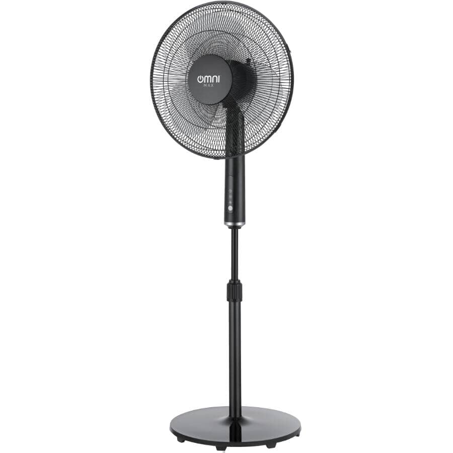 16" AC Pedestal Fan - with Remote, Black