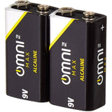 6LR61 Alkaline 9V Batteries, 2 Pack