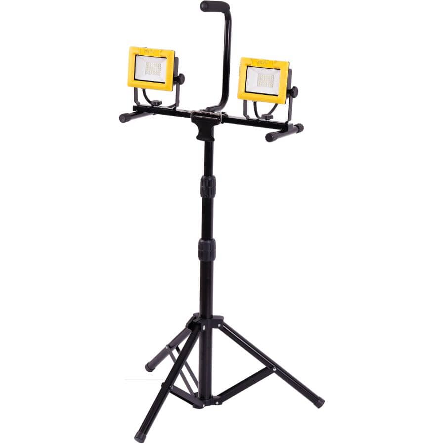 Dual Head LED Work Light - with Tripod Stand, 45W