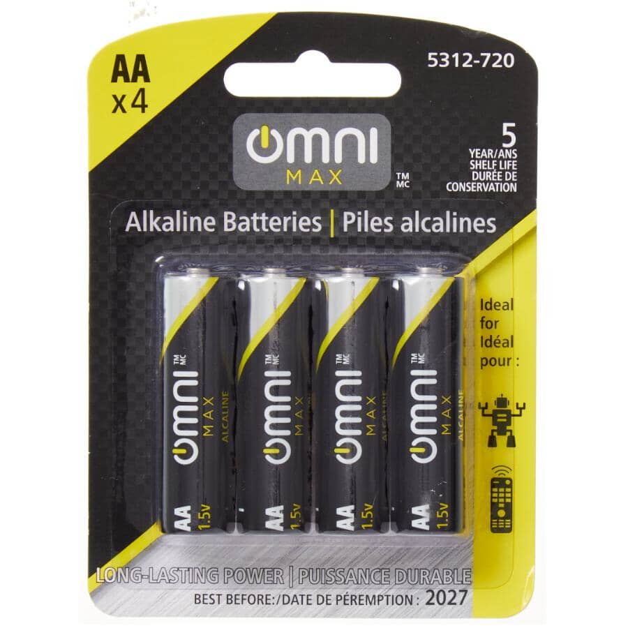 LR6 Alkaline AA Batteries - 4 Pack