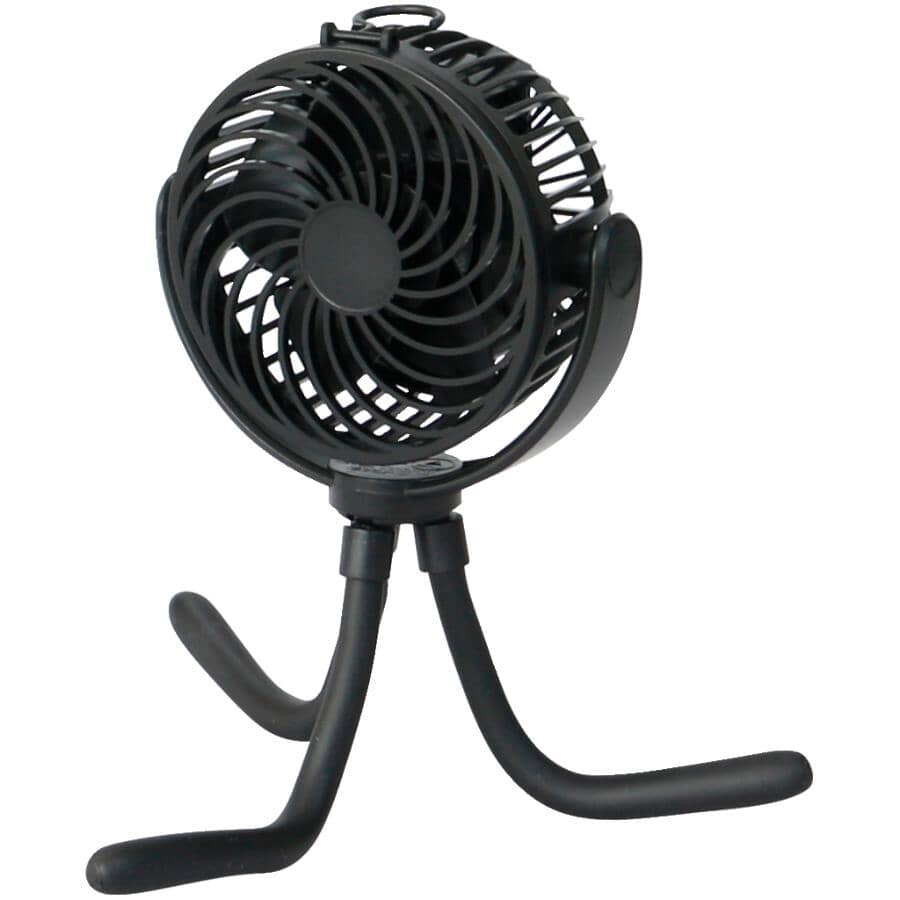 On-the-Go USB Rechargeable Flex Fan - Black