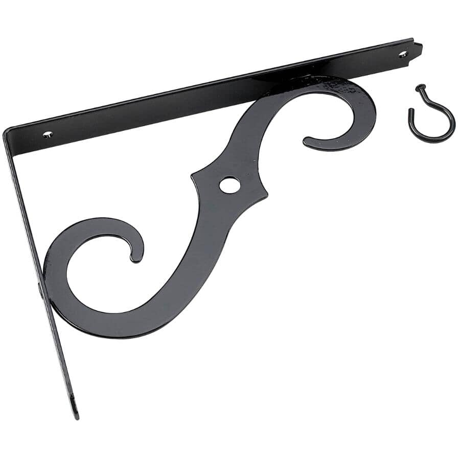 10" Decorative Black Ornamental Shelf Bracket
