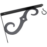 10" Decorative Black Ornamental Shelf Bracket