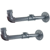 10" Decorative Industrial Pipe Shelf Bracket - Granite, 2 Pack