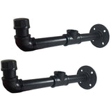 10" Decorative Industrial Pipe Shelf Bracket - Black, 2 Pack