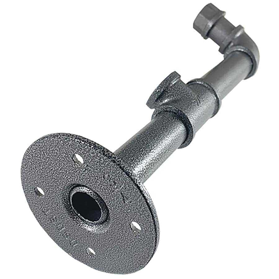 10" Decorative Industrial Pipe Shelf Bracket - Granite, 2 Pack