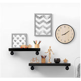 10" Decorative Industrial Pipe Shelf Bracket - Black, 2 Pack