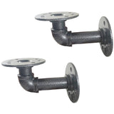 2 Pack 5.5" Decorative Industrial Pipe Shelf Bracket - Granite