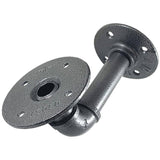 2 Pack 5.5" Decorative Industrial Pipe Shelf Bracket - Granite