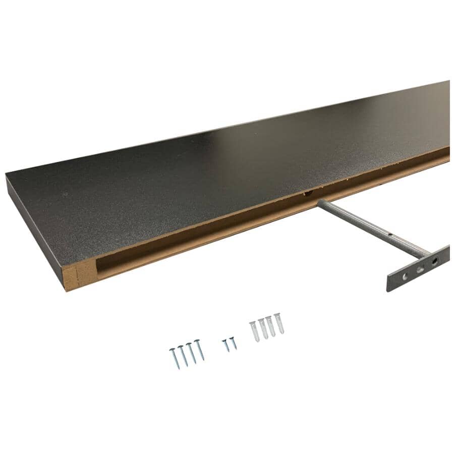 36" x 9.25" x 1" Black Floating Shelf