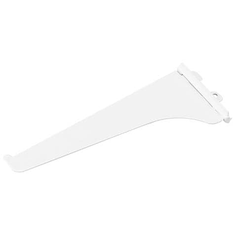 6" White Single Track Shelf Bracket