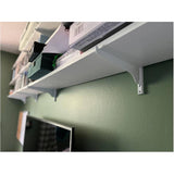 6" White Single Track Shelf Bracket
