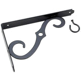 8" Decorative Black Ornamental Shelf Bracket