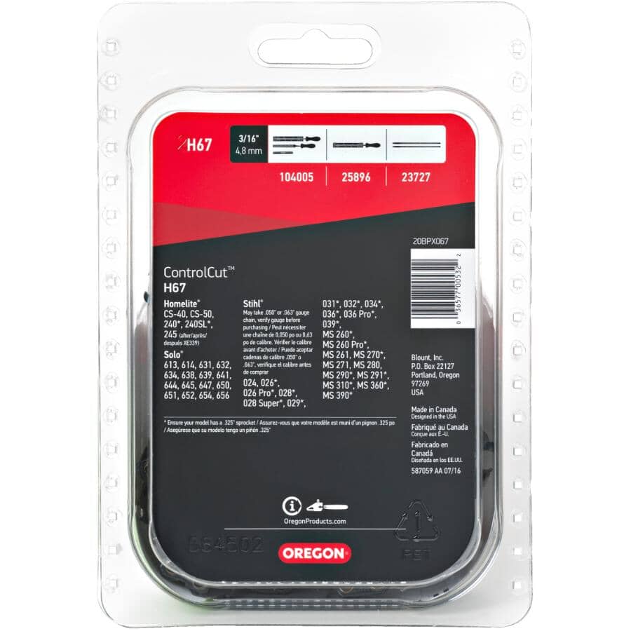 H67 ControlCut Replacement Chainsaw Chain - 16"