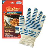 Silicone Non-Slip Oven Mitt - Blue Stripes