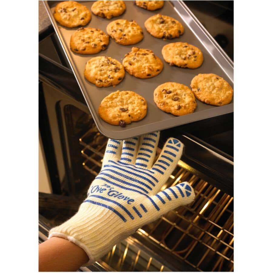 Silicone Non-Slip Oven Mitt - Blue Stripes