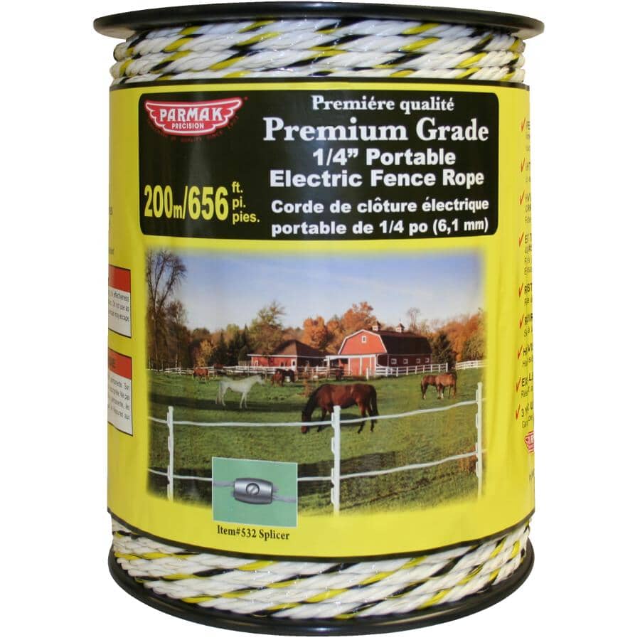 Baygard 1/4" Premium Grade Electric Fence Rope - 200 m