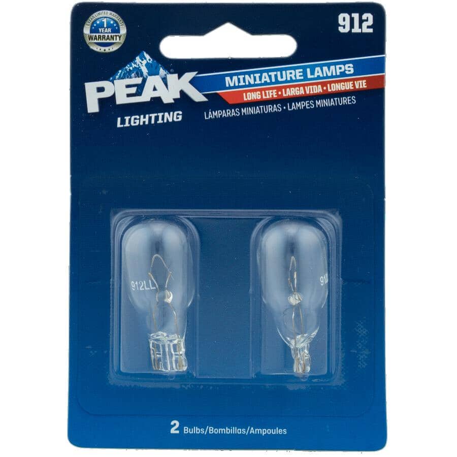 12.8V Long Life Wedge Based Mini Bulbs -T-5, 2 Pack