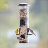 2-In-1 Swivel Tube Bird Feeder - Black, 4 lb Capacity