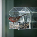 Window Square Bird Feeder - Clear, 0.5 lb Capacity