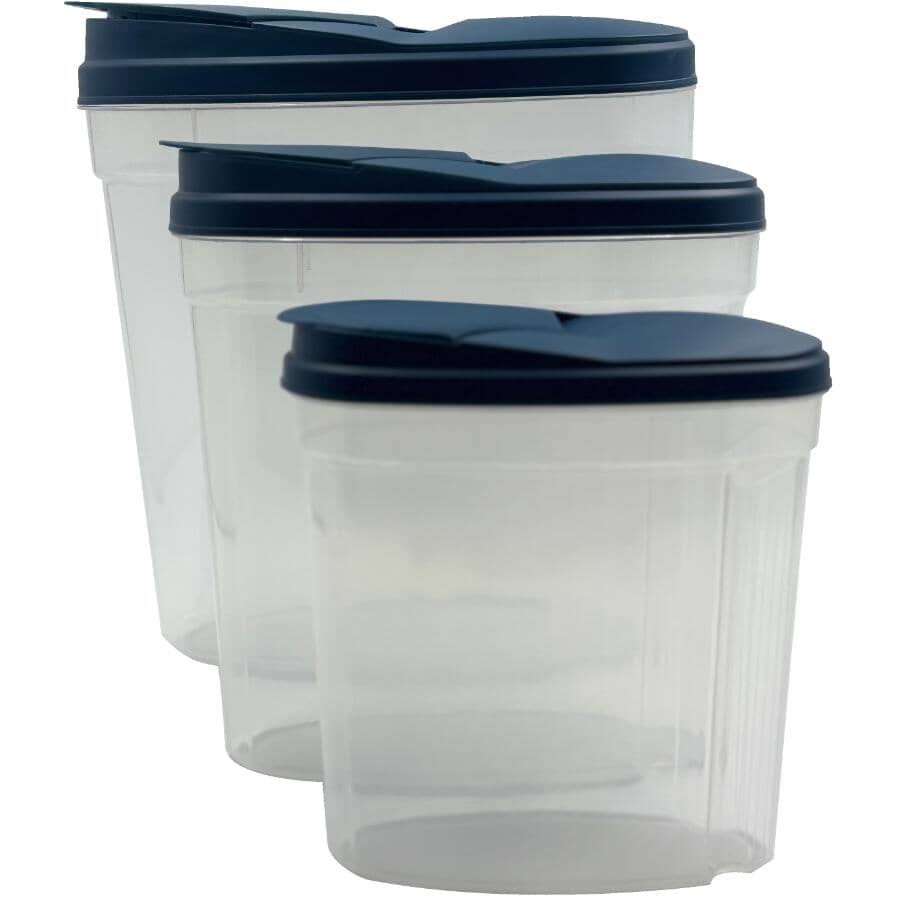 Food Storage Set with Lids - Navy, 3 Pieces
