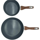 Grove Non-Stick Frypan Set with Wood Handles - Smoked Grey, 2 Piece