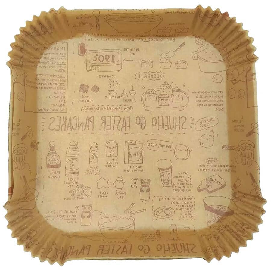 Square Air Fryer Liners - 7.9" x 100 Pack