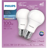 15W A19 Medium Base Daylight LED Light Bulbs - 2 Pack