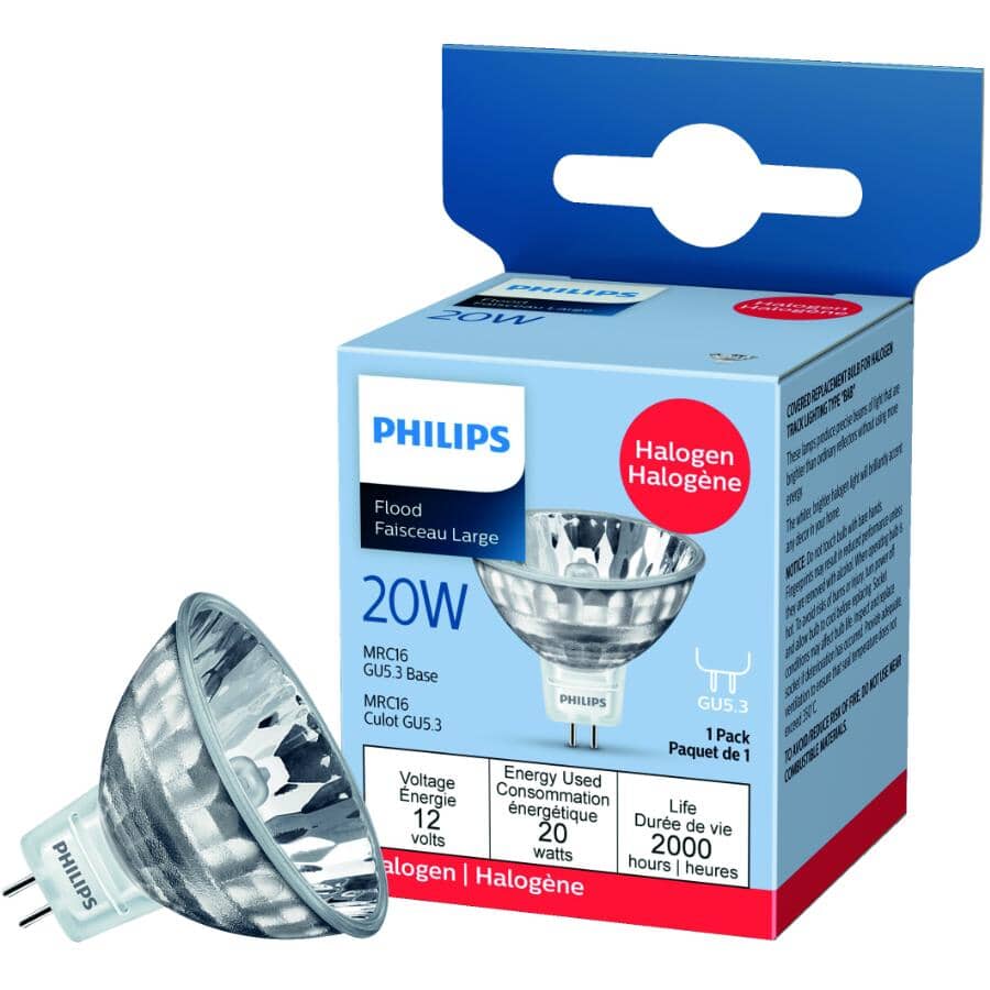 20W MRC16 GU5.3 Base Dimmable Halogen Flood Light Bulb