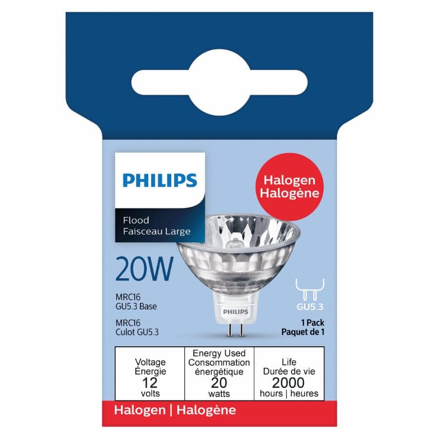 20W MRC16 GU5.3 Base Dimmable Halogen Flood Light Bulb