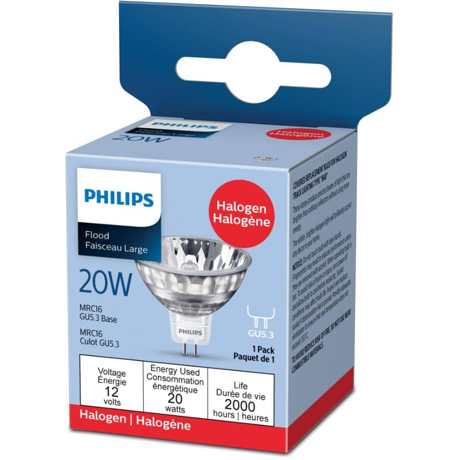 20W MRC16 GU5.3 Base Dimmable Halogen Flood Light Bulb