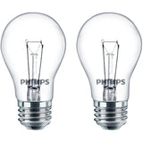 40W A15 Medium Base Clear Appliance Light Bulbs - 2 Pack