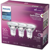 4W PAR16 GU10 Base Daylight Ultra Definition Dimmable LED Light Bulb - 3 Pack