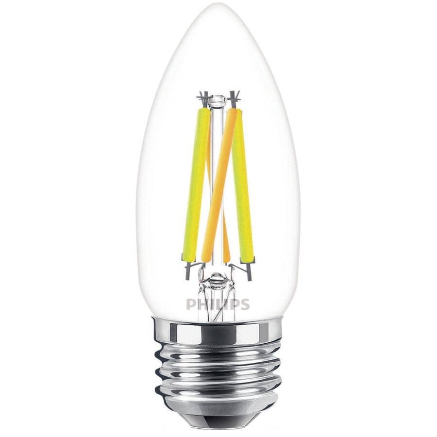 5W B11 Medium Base Soft White Warm Glow Dimmable LED Light Bulbs - 3 Pack