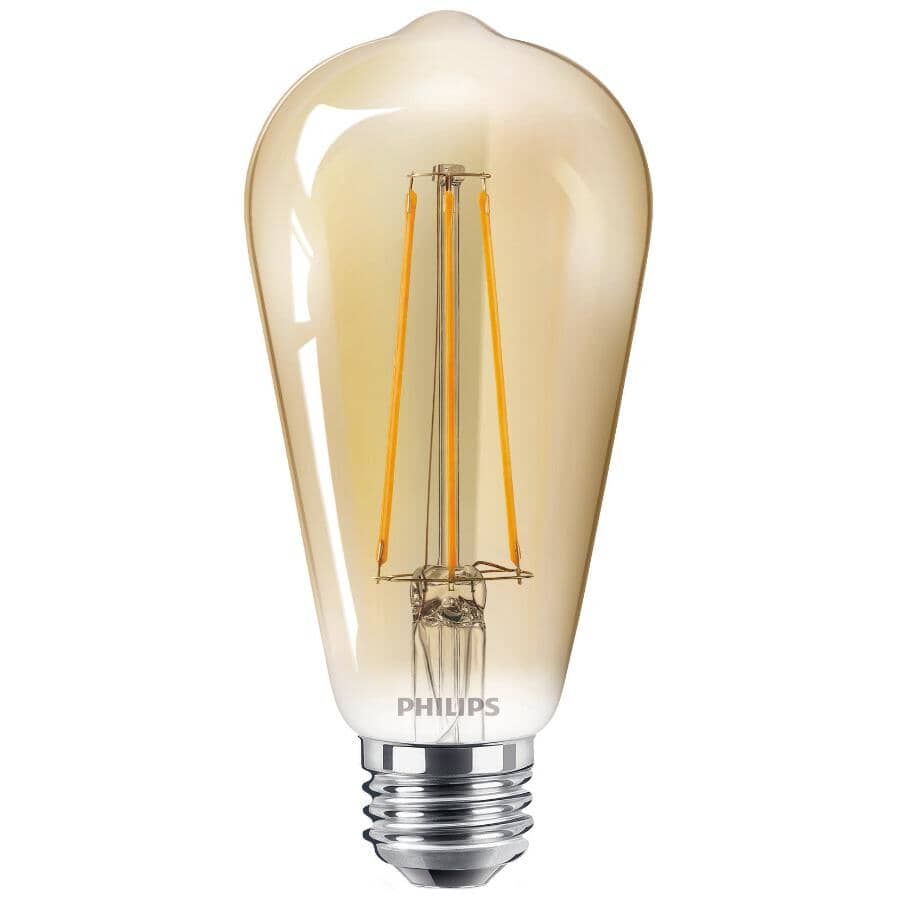 5W ST19 Medium Base Amber Dimmable Vintage LED Light Bulb